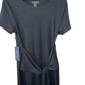 NWT Rachel Zoe Ribbed Knit wrap Black Dress L
